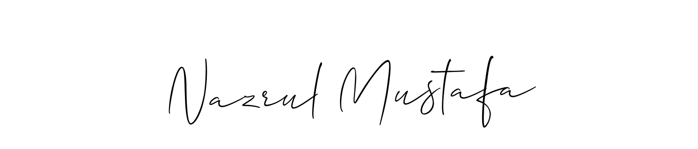 How to make Nazrul Mustafa signature? Allison_Script is a professional autograph style. Create handwritten signature for Nazrul Mustafa name. Nazrul Mustafa signature style 2 images and pictures png
