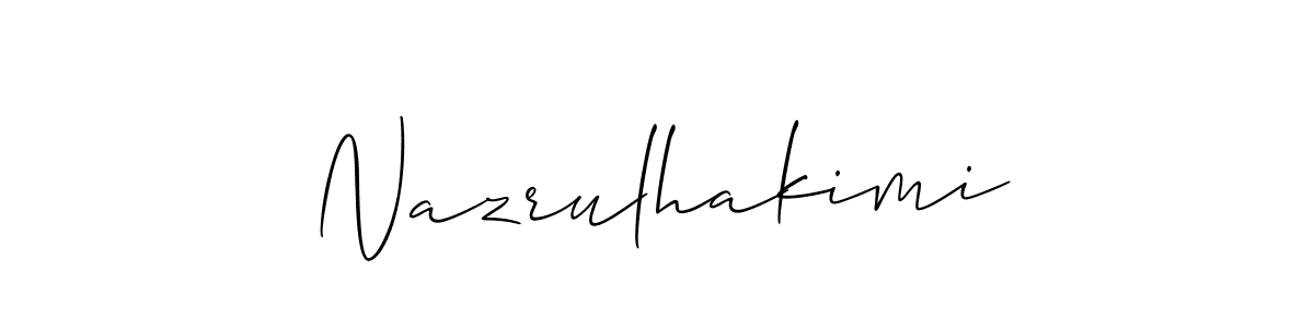 Make a beautiful signature design for name Nazrulhakimi. With this signature (Allison_Script) style, you can create a handwritten signature for free. Nazrulhakimi signature style 2 images and pictures png