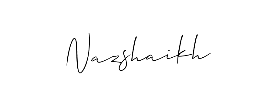 How to make Nazshaikh name signature. Use Allison_Script style for creating short signs online. This is the latest handwritten sign. Nazshaikh signature style 2 images and pictures png