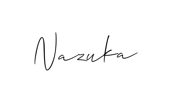 Create a beautiful signature design for name Nazuka. With this signature (Allison_Script) fonts, you can make a handwritten signature for free. Nazuka signature style 2 images and pictures png