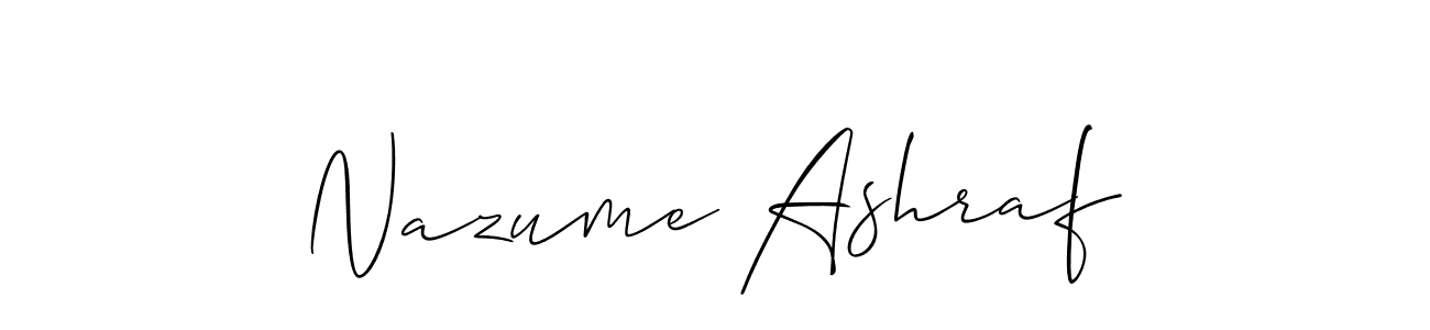 How to make Nazume Ashraf signature? Allison_Script is a professional autograph style. Create handwritten signature for Nazume Ashraf name. Nazume Ashraf signature style 2 images and pictures png