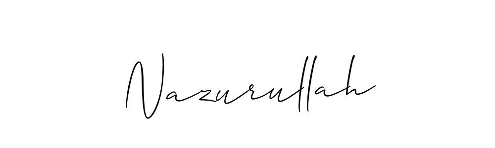 Design your own signature with our free online signature maker. With this signature software, you can create a handwritten (Allison_Script) signature for name Nazurullah. Nazurullah signature style 2 images and pictures png