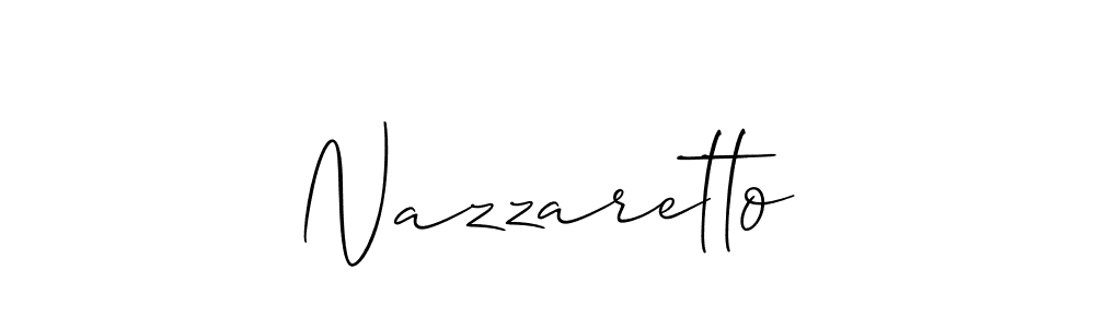 Make a beautiful signature design for name Nazzaretto. With this signature (Allison_Script) style, you can create a handwritten signature for free. Nazzaretto signature style 2 images and pictures png