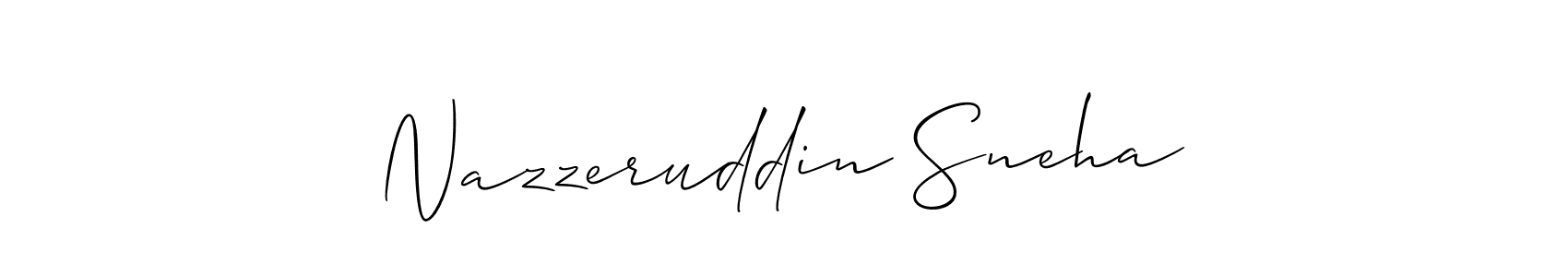 Also we have Nazzeruddin Sneha name is the best signature style. Create professional handwritten signature collection using Allison_Script autograph style. Nazzeruddin Sneha signature style 2 images and pictures png