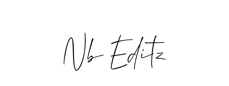 Design your own signature with our free online signature maker. With this signature software, you can create a handwritten (Allison_Script) signature for name Nb Editz. Nb Editz signature style 2 images and pictures png