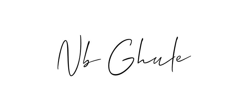 Make a beautiful signature design for name Nb Ghule. With this signature (Allison_Script) style, you can create a handwritten signature for free. Nb Ghule signature style 2 images and pictures png