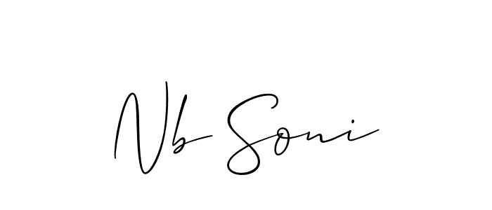 Nb Soni stylish signature style. Best Handwritten Sign (Allison_Script) for my name. Handwritten Signature Collection Ideas for my name Nb Soni. Nb Soni signature style 2 images and pictures png