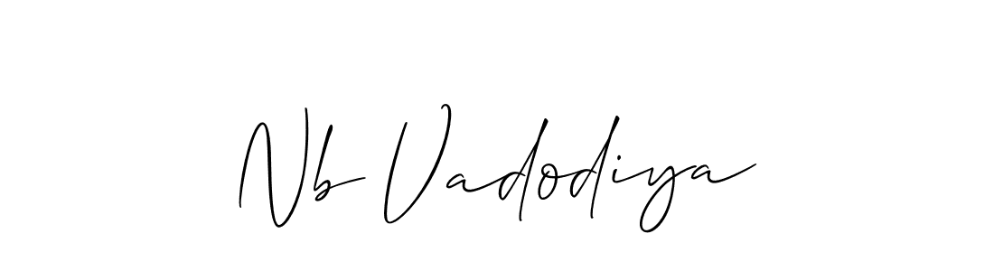 How to make Nb Vadodiya signature? Allison_Script is a professional autograph style. Create handwritten signature for Nb Vadodiya name. Nb Vadodiya signature style 2 images and pictures png