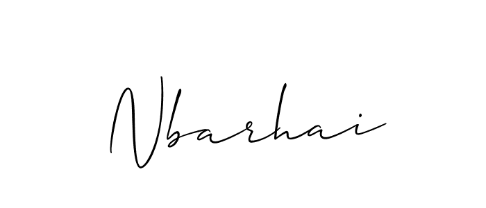 Use a signature maker to create a handwritten signature online. With this signature software, you can design (Allison_Script) your own signature for name Nbarhai. Nbarhai signature style 2 images and pictures png