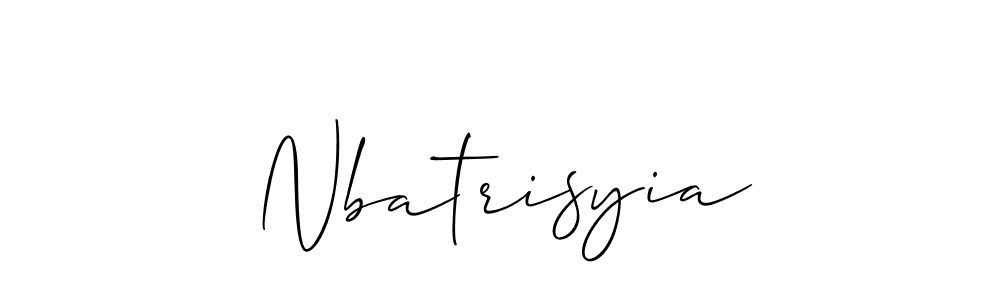 The best way (Allison_Script) to make a short signature is to pick only two or three words in your name. The name Nbatrisyia include a total of six letters. For converting this name. Nbatrisyia signature style 2 images and pictures png