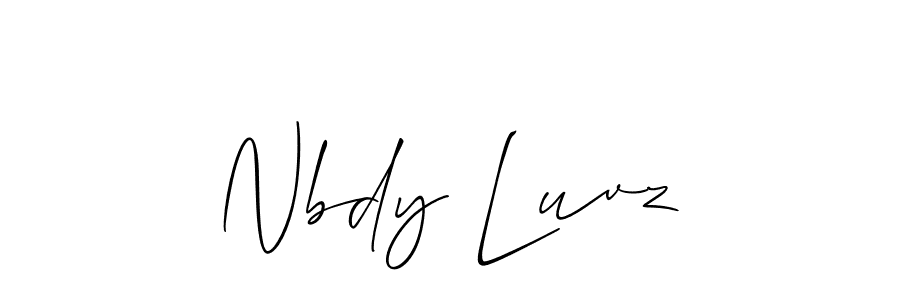 Use a signature maker to create a handwritten signature online. With this signature software, you can design (Allison_Script) your own signature for name Nbdy Luvz. Nbdy Luvz signature style 2 images and pictures png