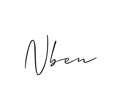 How to make Nben signature? Allison_Script is a professional autograph style. Create handwritten signature for Nben name. Nben signature style 2 images and pictures png