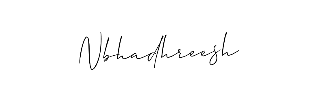 Create a beautiful signature design for name Nbhadhreesh. With this signature (Allison_Script) fonts, you can make a handwritten signature for free. Nbhadhreesh signature style 2 images and pictures png