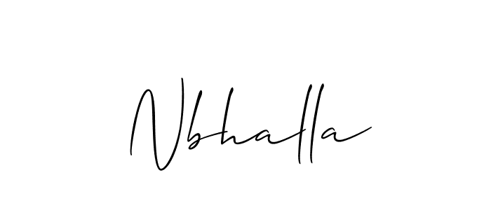 Design your own signature with our free online signature maker. With this signature software, you can create a handwritten (Allison_Script) signature for name Nbhalla. Nbhalla signature style 2 images and pictures png