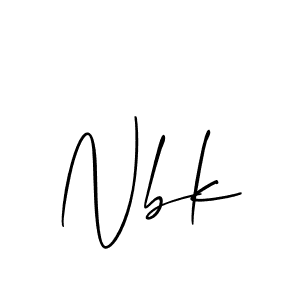 Use a signature maker to create a handwritten signature online. With this signature software, you can design (Allison_Script) your own signature for name Nbk. Nbk signature style 2 images and pictures png