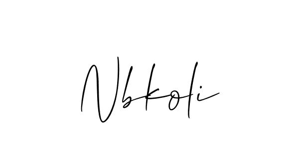 Make a beautiful signature design for name Nbkoli. With this signature (Allison_Script) style, you can create a handwritten signature for free. Nbkoli signature style 2 images and pictures png