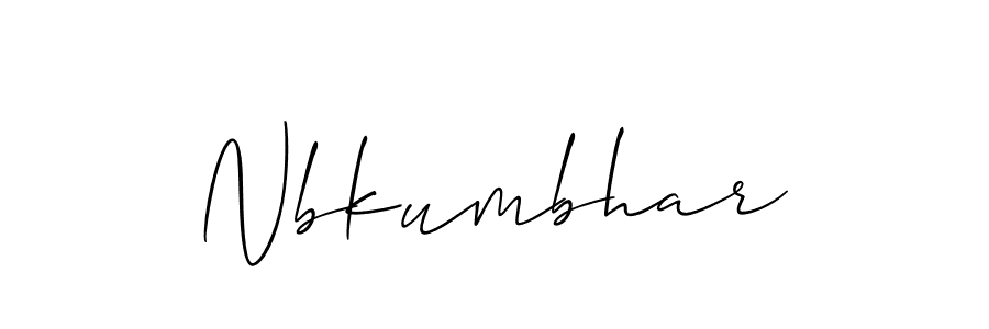 Create a beautiful signature design for name Nbkumbhar. With this signature (Allison_Script) fonts, you can make a handwritten signature for free. Nbkumbhar signature style 2 images and pictures png