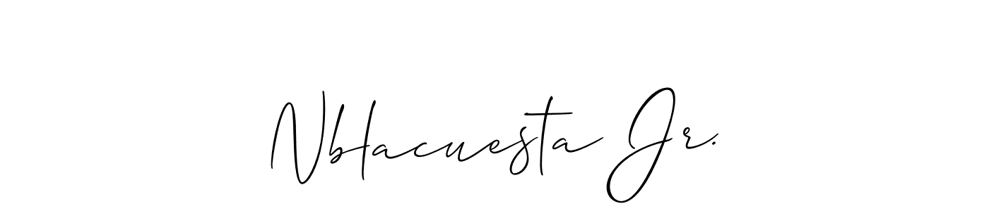 Allison_Script is a professional signature style that is perfect for those who want to add a touch of class to their signature. It is also a great choice for those who want to make their signature more unique. Get Nblacuesta Jr. name to fancy signature for free. Nblacuesta Jr. signature style 2 images and pictures png