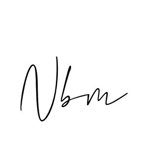 Use a signature maker to create a handwritten signature online. With this signature software, you can design (Allison_Script) your own signature for name Nbm. Nbm signature style 2 images and pictures png