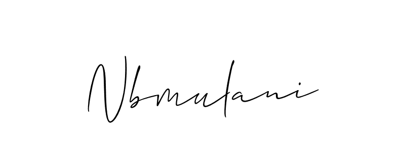 The best way (Allison_Script) to make a short signature is to pick only two or three words in your name. The name Nbmulani include a total of six letters. For converting this name. Nbmulani signature style 2 images and pictures png