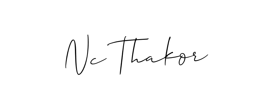 if you are searching for the best signature style for your name Nc Thakor. so please give up your signature search. here we have designed multiple signature styles  using Allison_Script. Nc Thakor signature style 2 images and pictures png