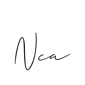 Use a signature maker to create a handwritten signature online. With this signature software, you can design (Allison_Script) your own signature for name Nca. Nca signature style 2 images and pictures png