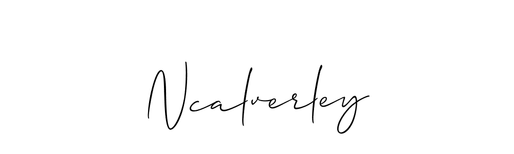 How to make Ncalverley signature? Allison_Script is a professional autograph style. Create handwritten signature for Ncalverley name. Ncalverley signature style 2 images and pictures png