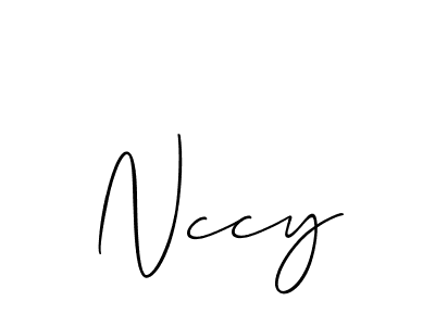 Design your own signature with our free online signature maker. With this signature software, you can create a handwritten (Allison_Script) signature for name Nccy. Nccy signature style 2 images and pictures png