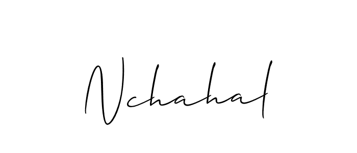 Make a beautiful signature design for name Nchahal. With this signature (Allison_Script) style, you can create a handwritten signature for free. Nchahal signature style 2 images and pictures png