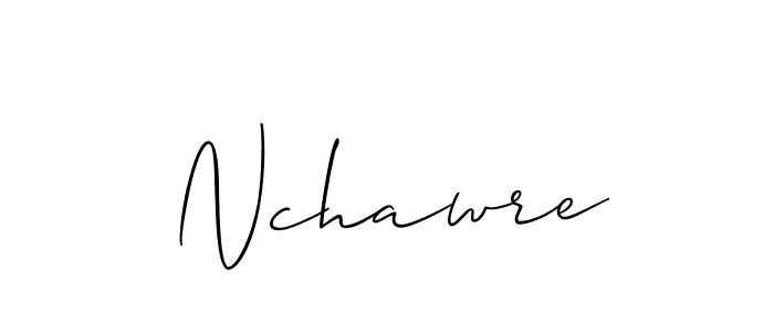 The best way (Allison_Script) to make a short signature is to pick only two or three words in your name. The name Nchawre include a total of six letters. For converting this name. Nchawre signature style 2 images and pictures png