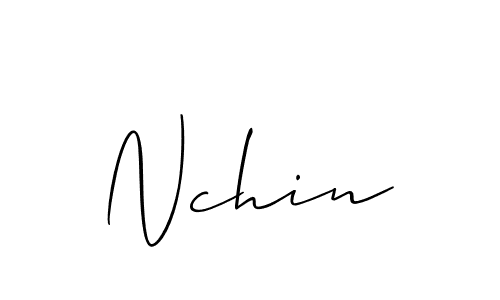 Make a beautiful signature design for name Nchin. With this signature (Allison_Script) style, you can create a handwritten signature for free. Nchin signature style 2 images and pictures png