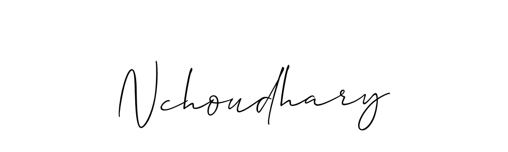How to make Nchoudhary name signature. Use Allison_Script style for creating short signs online. This is the latest handwritten sign. Nchoudhary signature style 2 images and pictures png