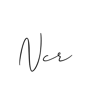 Make a beautiful signature design for name Ncr. With this signature (Allison_Script) style, you can create a handwritten signature for free. Ncr signature style 2 images and pictures png