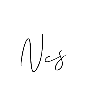 How to make Ncs signature? Allison_Script is a professional autograph style. Create handwritten signature for Ncs name. Ncs signature style 2 images and pictures png