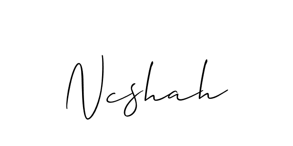 How to Draw Ncshah signature style? Allison_Script is a latest design signature styles for name Ncshah. Ncshah signature style 2 images and pictures png