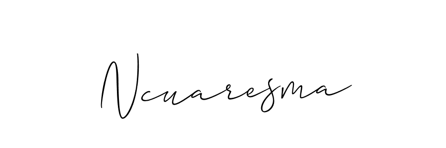 Create a beautiful signature design for name Ncuaresma. With this signature (Allison_Script) fonts, you can make a handwritten signature for free. Ncuaresma signature style 2 images and pictures png