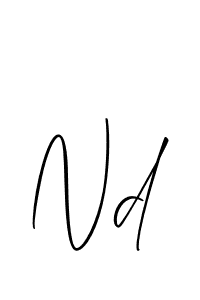 How to make Nd signature? Allison_Script is a professional autograph style. Create handwritten signature for Nd name. Nd signature style 2 images and pictures png