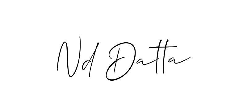 Nd Datta stylish signature style. Best Handwritten Sign (Allison_Script) for my name. Handwritten Signature Collection Ideas for my name Nd Datta. Nd Datta signature style 2 images and pictures png