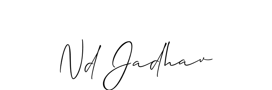 It looks lik you need a new signature style for name Nd Jadhav. Design unique handwritten (Allison_Script) signature with our free signature maker in just a few clicks. Nd Jadhav signature style 2 images and pictures png