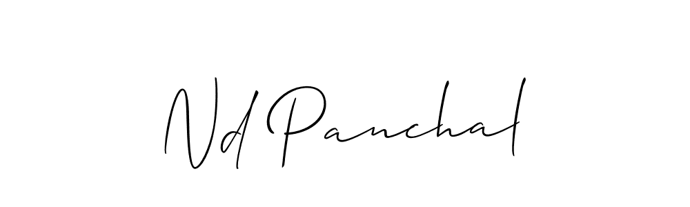 The best way (Allison_Script) to make a short signature is to pick only two or three words in your name. The name Nd Panchal include a total of six letters. For converting this name. Nd Panchal signature style 2 images and pictures png