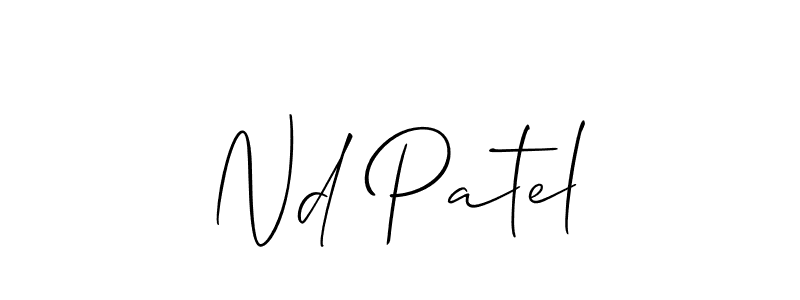 Design your own signature with our free online signature maker. With this signature software, you can create a handwritten (Allison_Script) signature for name Nd Patel. Nd Patel signature style 2 images and pictures png