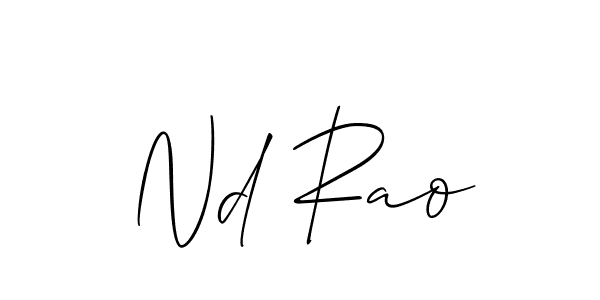 Also You can easily find your signature by using the search form. We will create Nd Rao name handwritten signature images for you free of cost using Allison_Script sign style. Nd Rao signature style 2 images and pictures png
