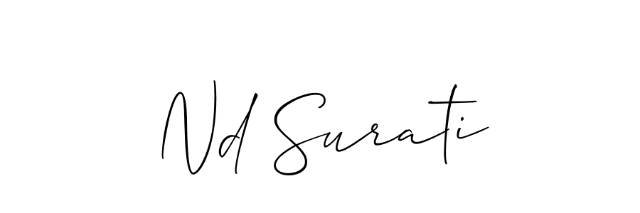 How to make Nd Surati name signature. Use Allison_Script style for creating short signs online. This is the latest handwritten sign. Nd Surati signature style 2 images and pictures png