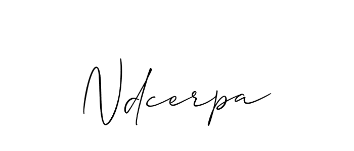 How to make Ndcerpa name signature. Use Allison_Script style for creating short signs online. This is the latest handwritten sign. Ndcerpa signature style 2 images and pictures png