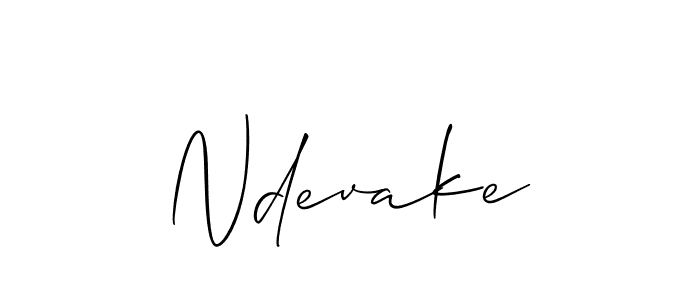 Allison_Script is a professional signature style that is perfect for those who want to add a touch of class to their signature. It is also a great choice for those who want to make their signature more unique. Get Ndevake name to fancy signature for free. Ndevake signature style 2 images and pictures png