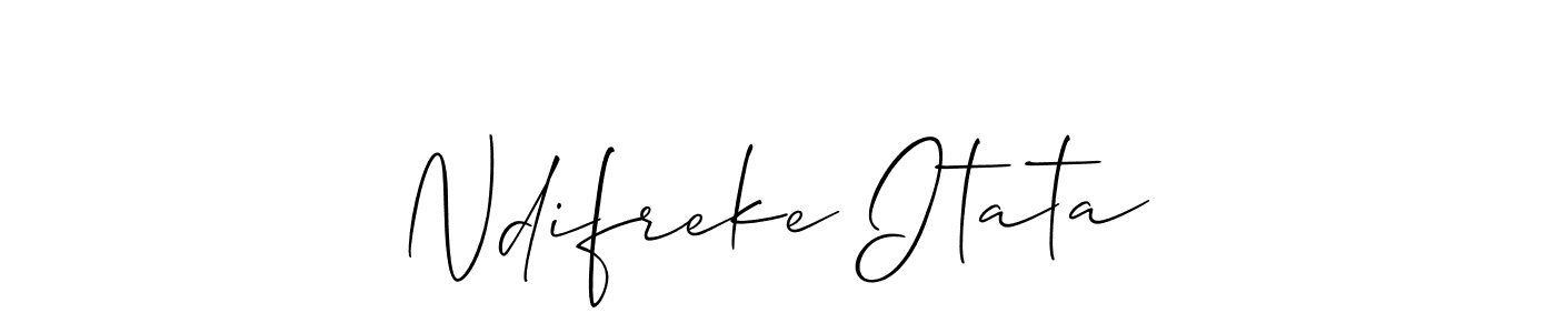 Similarly Allison_Script is the best handwritten signature design. Signature creator online .You can use it as an online autograph creator for name Ndifreke Itata. Ndifreke Itata signature style 2 images and pictures png