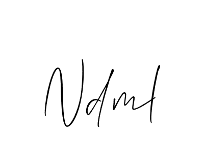 Make a beautiful signature design for name Ndml. With this signature (Allison_Script) style, you can create a handwritten signature for free. Ndml signature style 2 images and pictures png