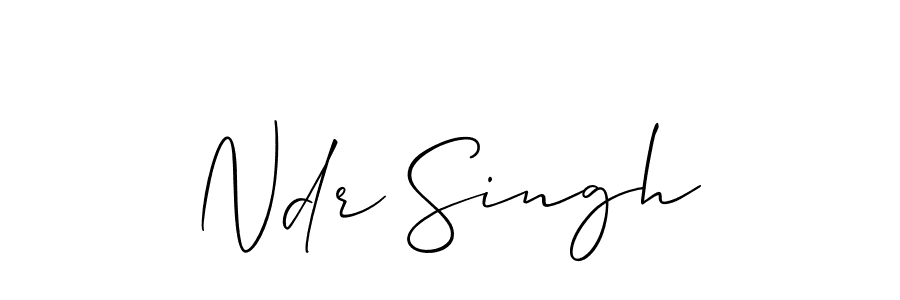 The best way (Allison_Script) to make a short signature is to pick only two or three words in your name. The name Ndr Singh include a total of six letters. For converting this name. Ndr Singh signature style 2 images and pictures png