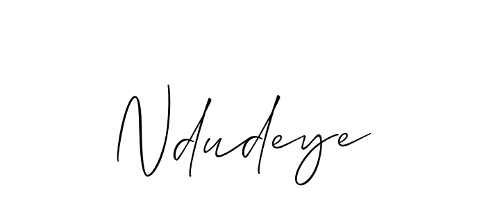 Make a beautiful signature design for name Ndudeye. With this signature (Allison_Script) style, you can create a handwritten signature for free. Ndudeye signature style 2 images and pictures png