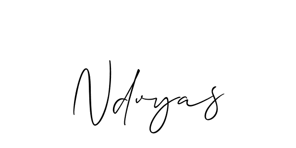 Design your own signature with our free online signature maker. With this signature software, you can create a handwritten (Allison_Script) signature for name Ndvyas. Ndvyas signature style 2 images and pictures png